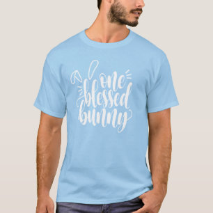 One Blessed Bunny Easter Calligraphy T-Shirt