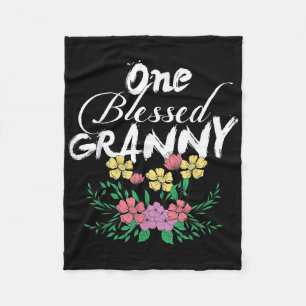 One Blessed Grandma Nonna Gigi Granny Nana Mama Je Fleece Blanket