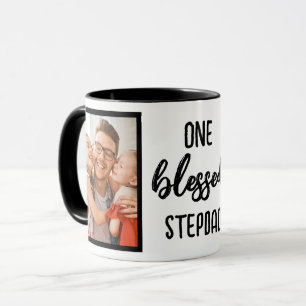 One Blessed Stepdad   Modern Father's Day Photo Mug