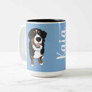 One Blue Eyed Bernese Mountain Dog  Two-Tone Coffee Mug