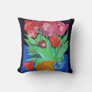 One Blue Tulip Cushion