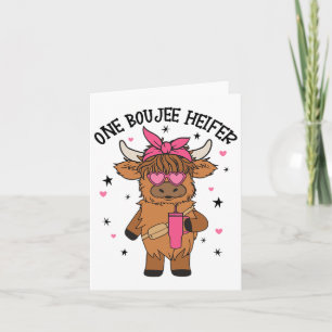 One Boojee Heifer Cow Tumbler Farm Animal Valentin Card