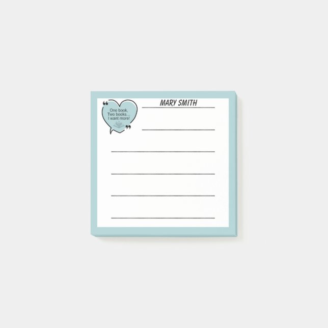 One Book, Two Books... I Want More!  Post-it Notes (Front)