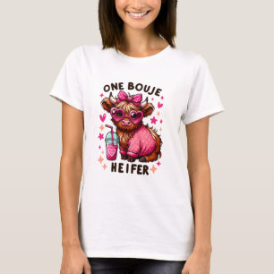 One Bouje Heifer - Cute Valentine's Day Heifer Cow T-Shirt