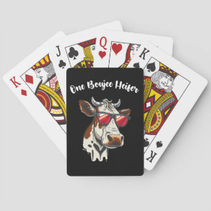 One Boujee Heifer Funny Cow Vintage Retro Playing Cards