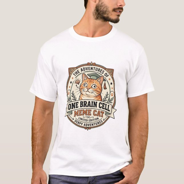 One Brain Cell Meme Cat One Brain Cell Meme Cat Vi T-Shirt (Front)