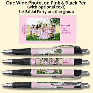 One Bridal Party Photo with text on Pink & Black