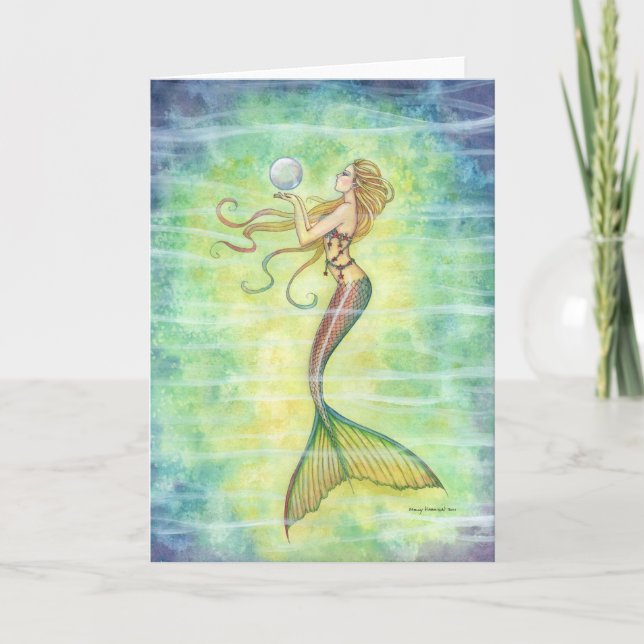 One Bubble Mermaid Greeting Card (Front)