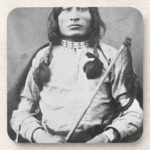One Bull Warrior, 1882 (b/w photo) Coaster