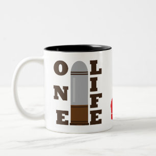 One Bullet Killed One Life with family Two-Tone Coffee Mug