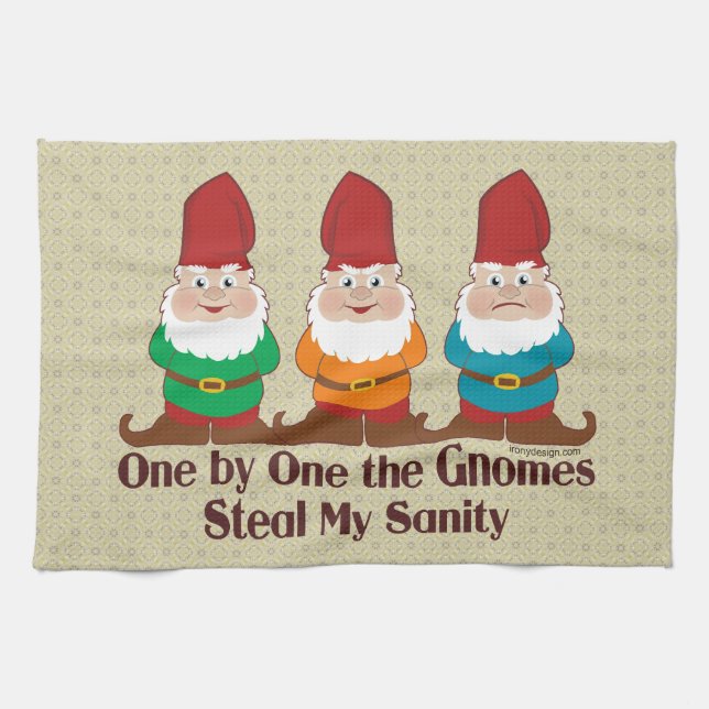 One By One The Gnomes Tea Towel (Horizontal)