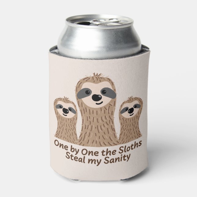 One by One the Sloths Steal my Sanity Can Cooler (Can Front)