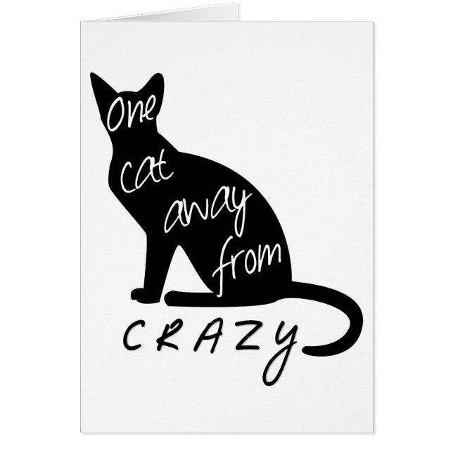 One cat away from CRAZY funny (Front)