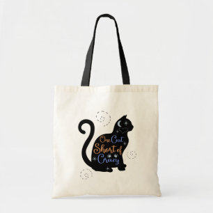 One Cat Short Crazy Cat Lady Tote Bag