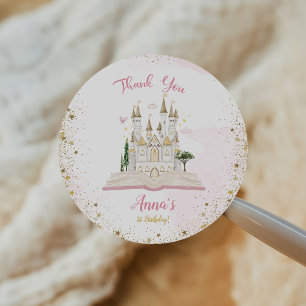 One-ce Upon A Time Princess 1st Birthday Party Classic Round Sticker