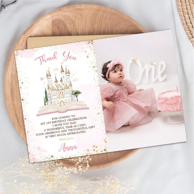 One-ce Upon A Time Princess 1st Party Photo Thank You Card (Creator Uploaded)
