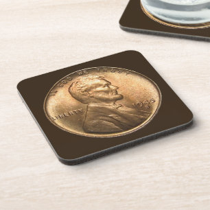 One Cent Coin Coaster Set