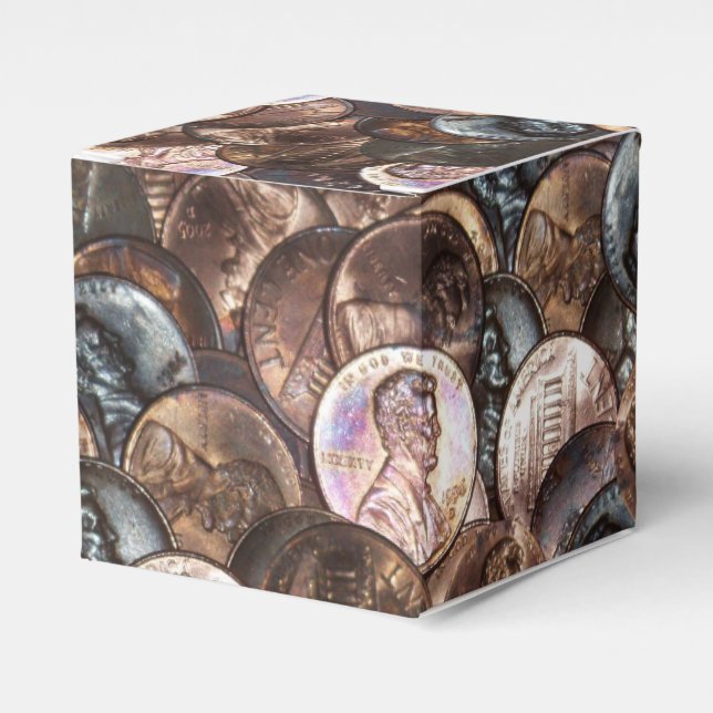 One Cent Penny Spread Background Favour Box (Front Side)