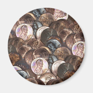 One Cent Penny Spread Background Magnet