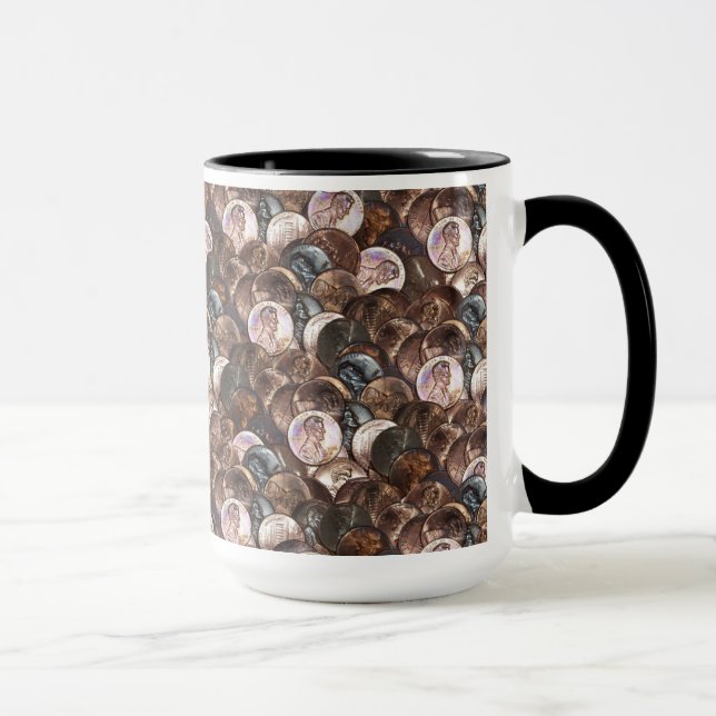 One Cent Penny Spread Background Mug (Right)