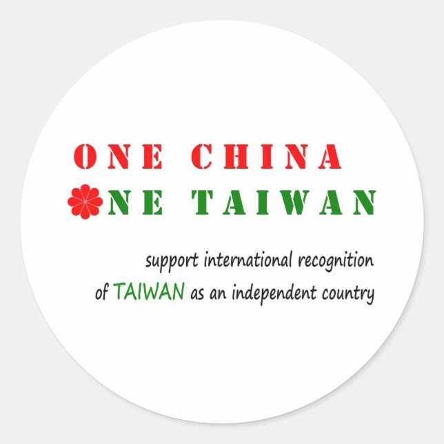 One China; One Taiwan Classic Round Sticker (Front)
