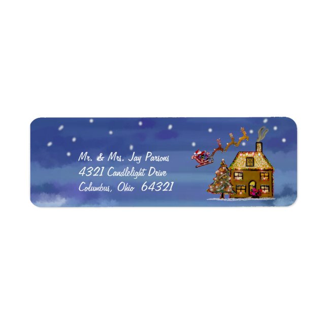 One Christmas Night Return Address Labels (Front)