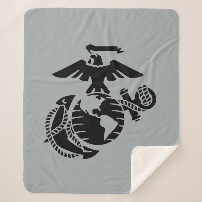 One-Colour EGA - Black Sherpa Blanket (Front)