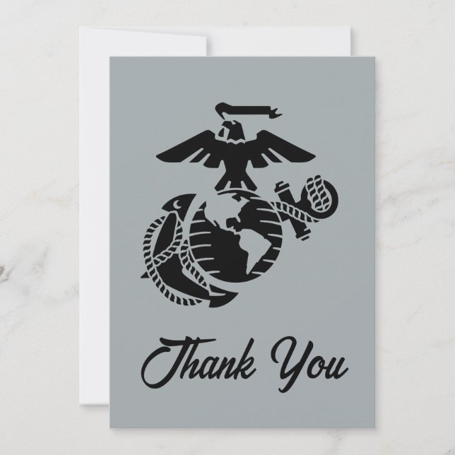 One-Colour EGA - Black Thank You Card (Front)