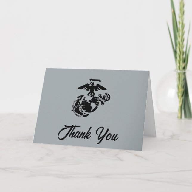 One-Colour EGA - Black Thank You Card (Front)