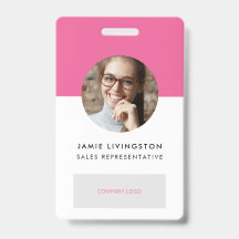 One-Colour Modern Professional Logo Photo ID Badge