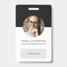 One-Colour Modern Professional Logo Photo ID Badge