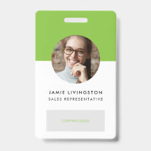 One-Colour Modern Professional Logo Photo ID Badge