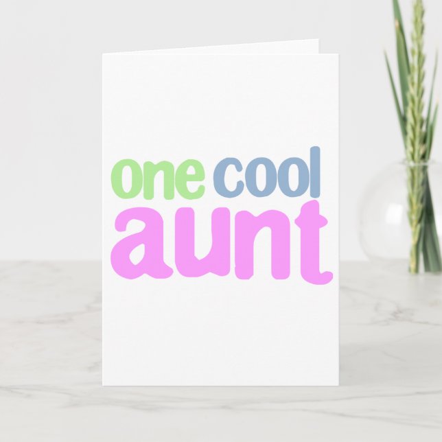 One Cool Aunt T-shirt Holiday Card (Front)