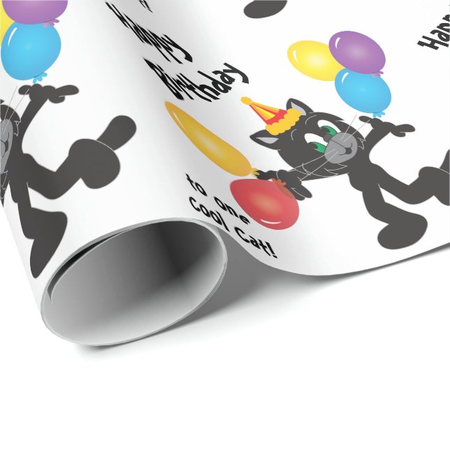One Cool Cat | Happy Birthday Wrapping Paper (Roll Corner)