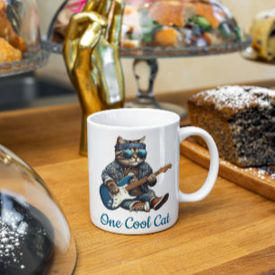 One Cool Cat Playing Guitar Coffee Mug