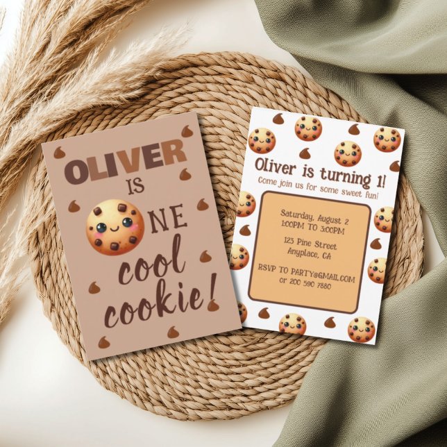 One Cool Cookie 1st Birthday Invitation (Creator Uploaded)