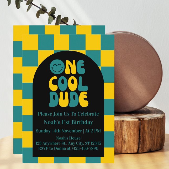 One Cool Dude 1st Birthday Invitation (Creator Uploaded)