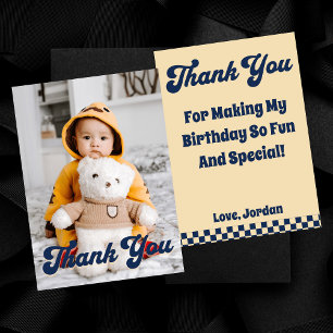 One Cool Dude 1st Birthday Thank You Photo Card