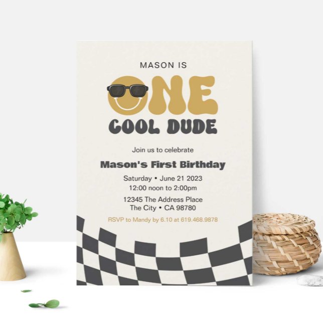 One Cool Dude Birthday Invitation • Happy Dude (Creator Uploaded)