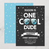One Cool Dude Sunglasses Boy First Birthday