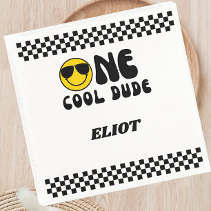 One Cool Happy Dude First 1st Birthday Napkin