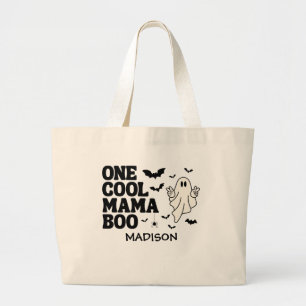 One Cool Mama Boo Halloween 1st Birthday Large Tote Bag
