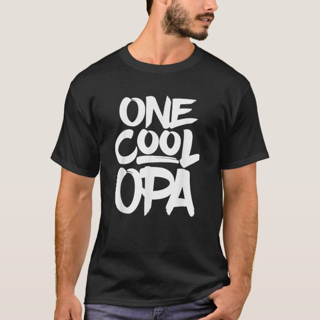 One Cool Opa Grandfather Dad Gift Tee (Front)