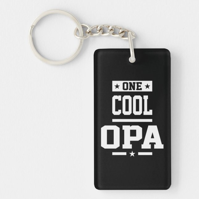 One Cool Opa T-shirt Gift Key Ring (Front)