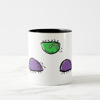 one crazy bug Two-Tone coffee mug