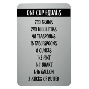 ONE CUP Equals Faux Stainless Steel Magnet