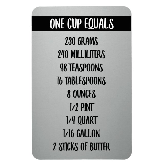ONE CUP Equals | Faux Stainless Steel Magnet (Vertical)