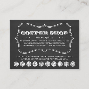 ONE CUP OF COFFEE chalkboard punch cards