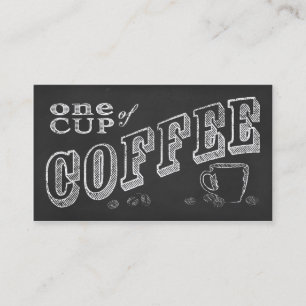 ONE CUP OF COFFEE chalkboard punch cards