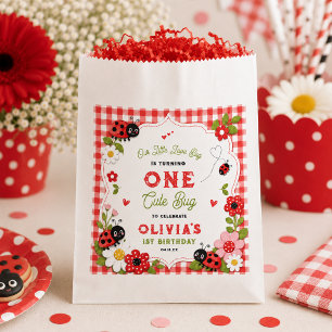 One Cute Bug Floral Ladybug 1st Birthday party Favour Bag